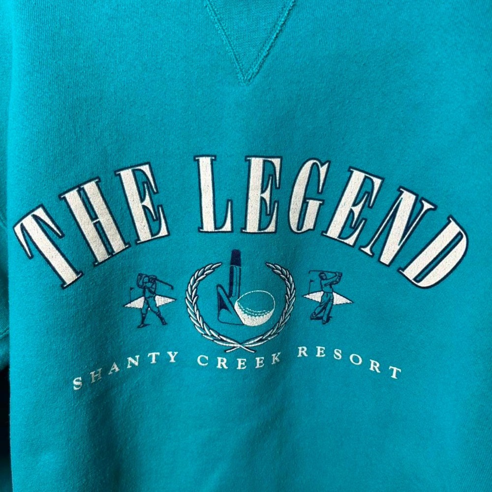 The‎ Legend Shanty Creek Resort Pullover medium teal Made in USA Golf Sweatshirt - Picture 4 of 4